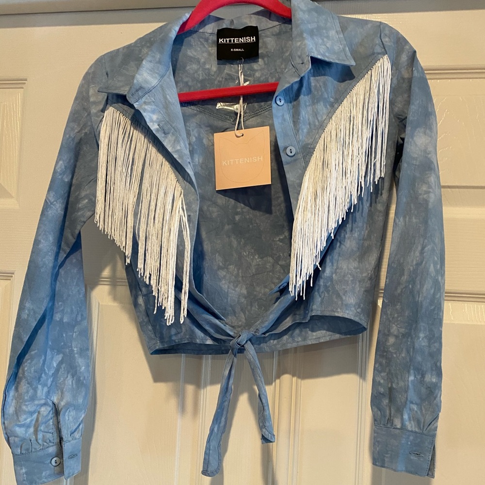 Fringe long sleeve shirt #country #summer